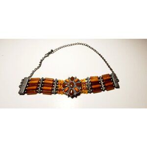 Indie Design Orange Retro Vintage Inspired Orange Rust Choker Style Necklace